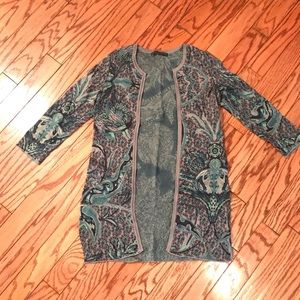 Peruvian Connection Azulejo Pima Cotton Cardigan